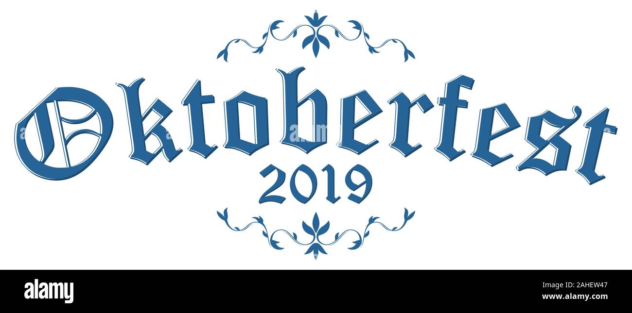EPS 10 Vektordatei mit blauen und weißen Überschrift mit Text Oktoberfest 2019 Stock Vektor EPS 10 Vektordatei mit blauen und weißen Überschrift mit Text Oktoberfest 2019 Stock Vektor