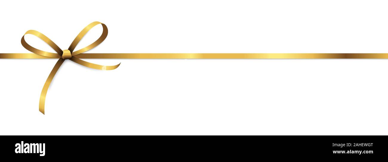 EPS 10 Vector Illustration der goldfarbenen Schleife auf weißem Hintergrund Stock Vektor