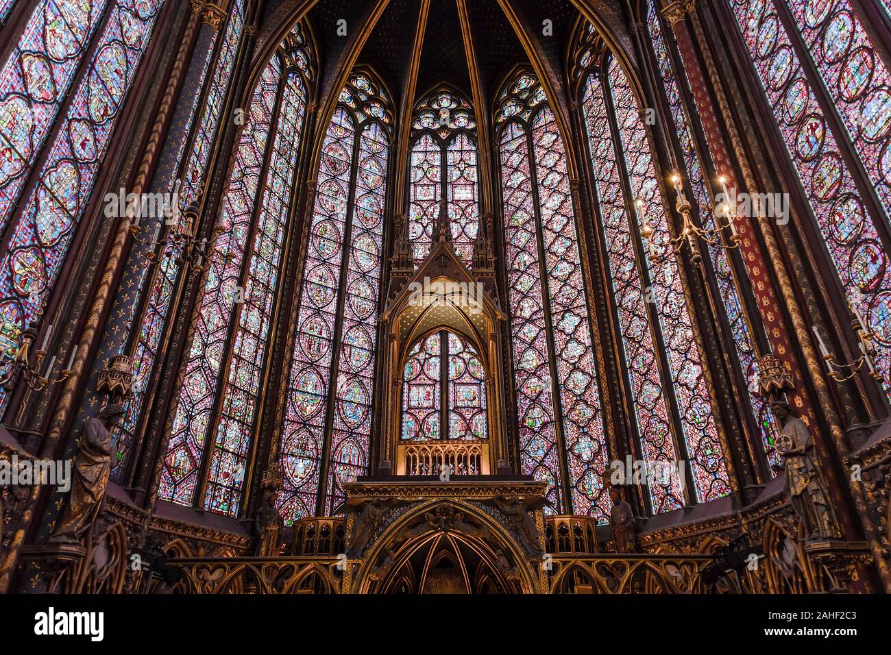 PARIS, Frankreich, 18. MAI 2016: Sainte-Chapelle (Heilige Kapelle) - Eine königliche mittelalterlichen gotischen Kapelle in Paris, Frankreich Stockfoto