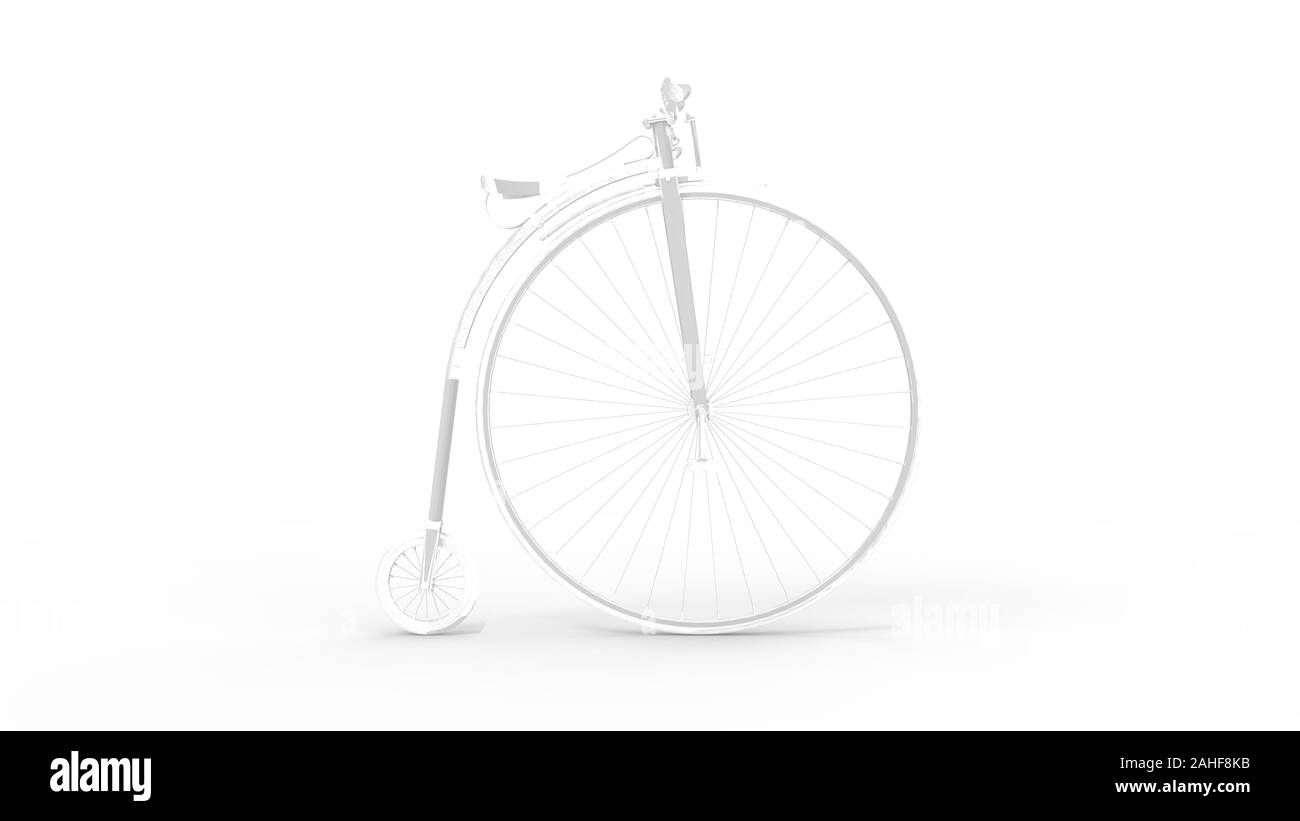 3D-Rendering für eine Vintage velocipede in Weiß studio Hintergrund isoliert Stockfoto