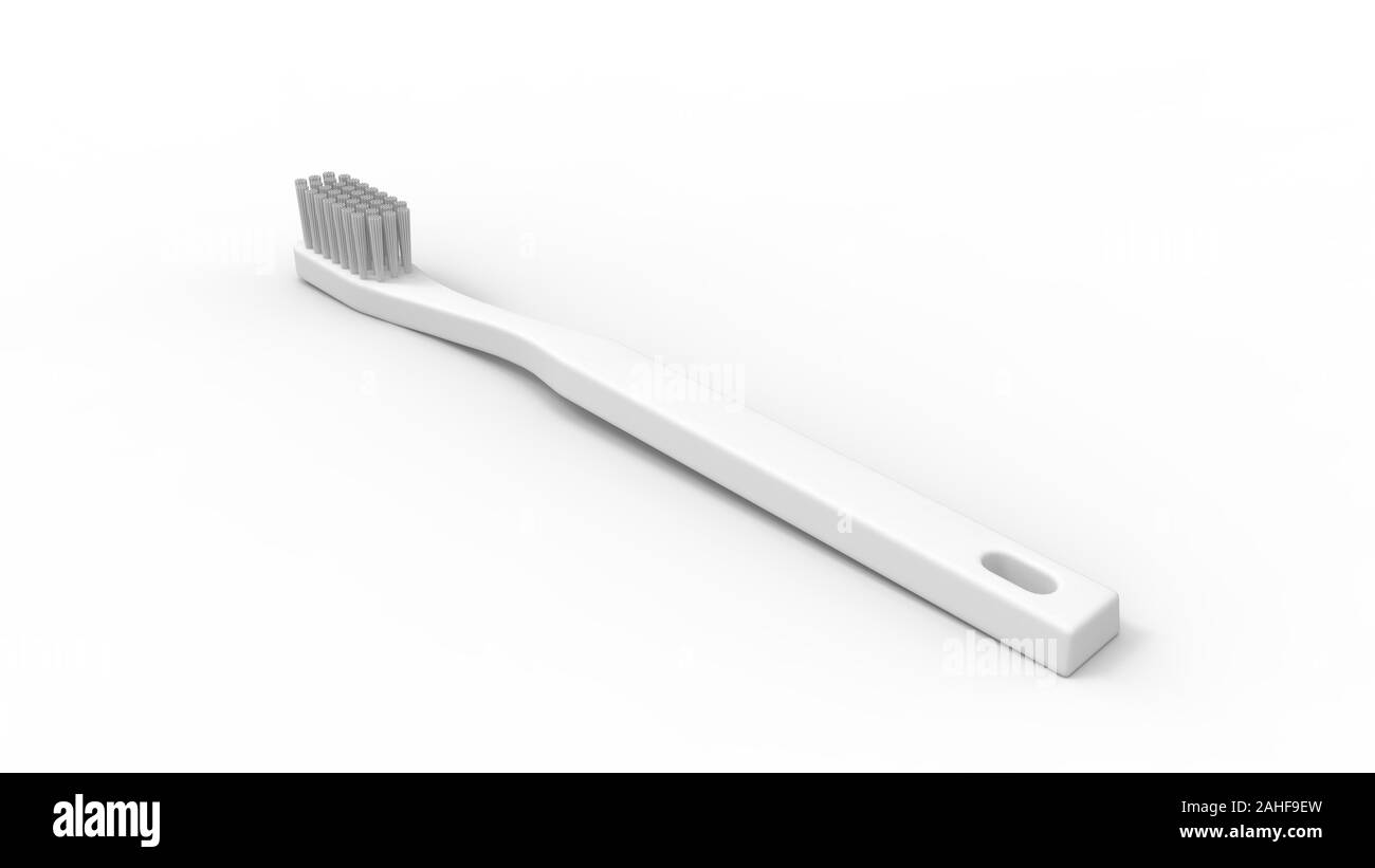 3D-Rendering von einer weißen tootbrush in einem sauberen studio Hintergrund isoliert Stockfoto