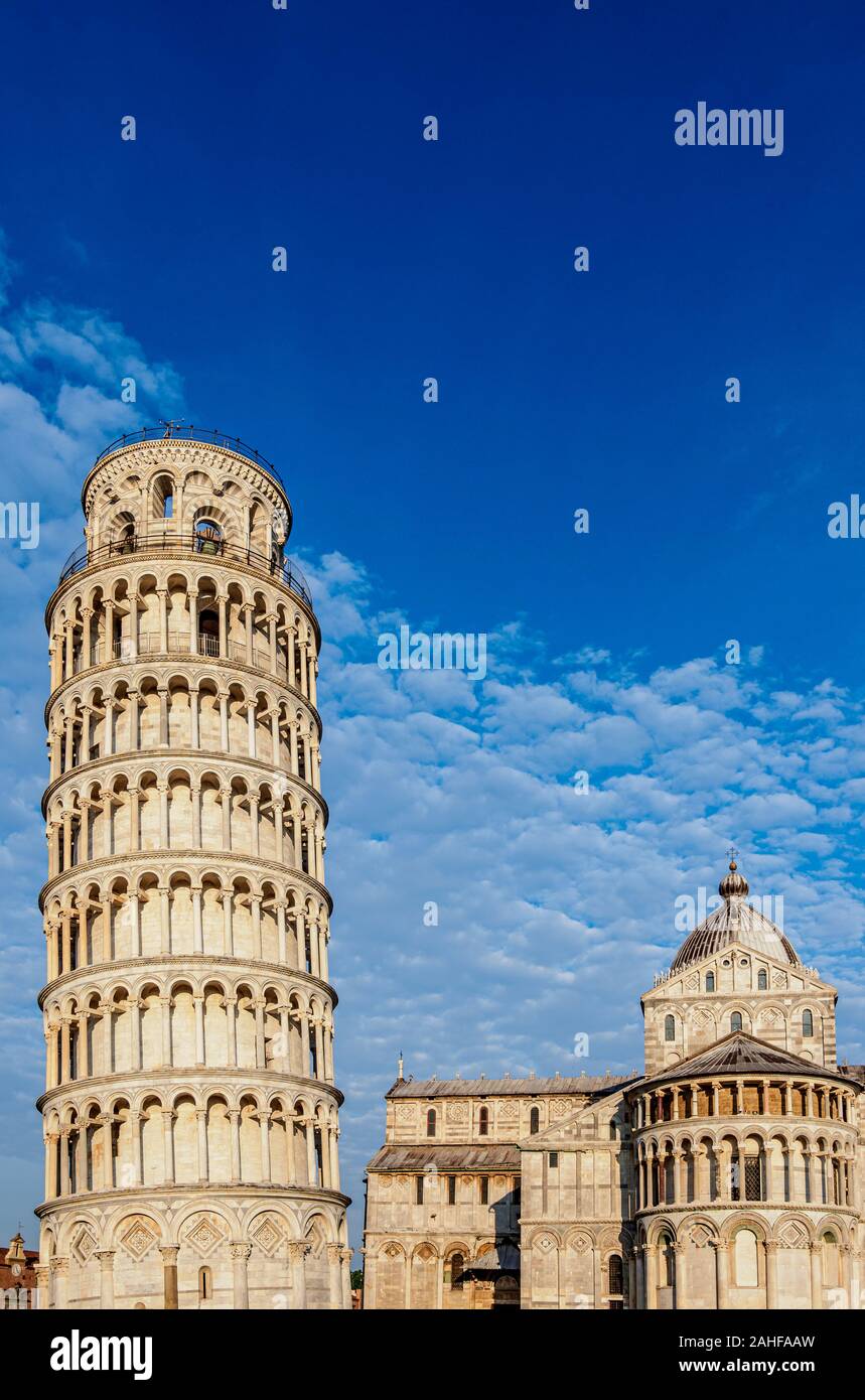 Dom und Schiefer Turm, Piazza dei Miracoli, Pisa, Toskana, Italien Stockfoto