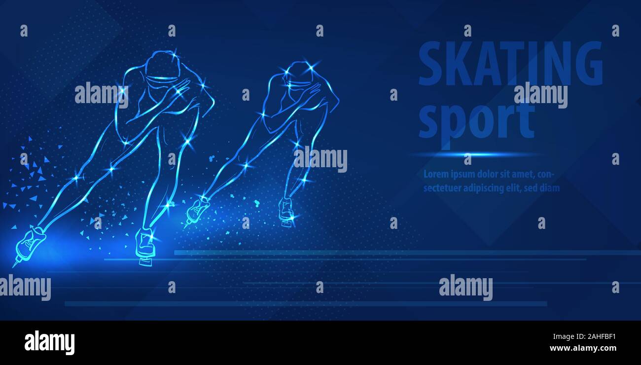 Short Track Speed Skating sport Eislaufen Rennen Stock Vektor