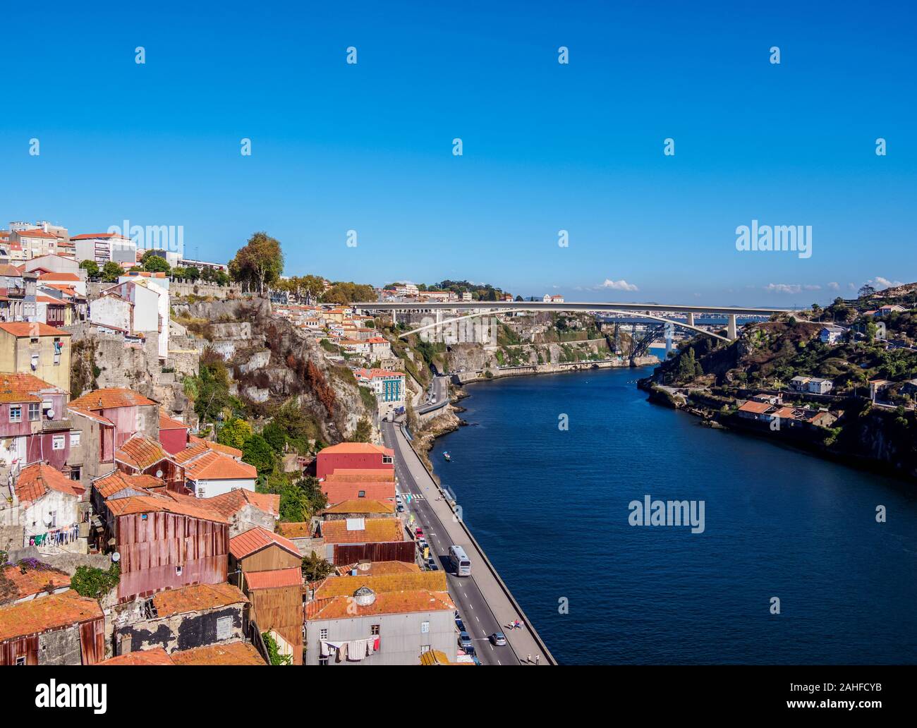 Douro, Erhöhte Ansicht, Porto, Portugal Stockfoto