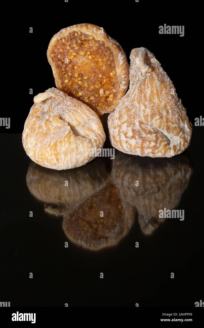 Drei getrocknete Feigen Stockfoto