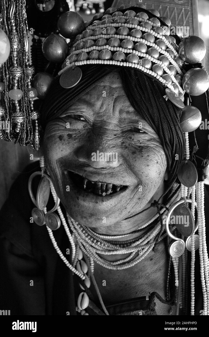 Portrait einer indigenen Frau in Thailand Stockfoto