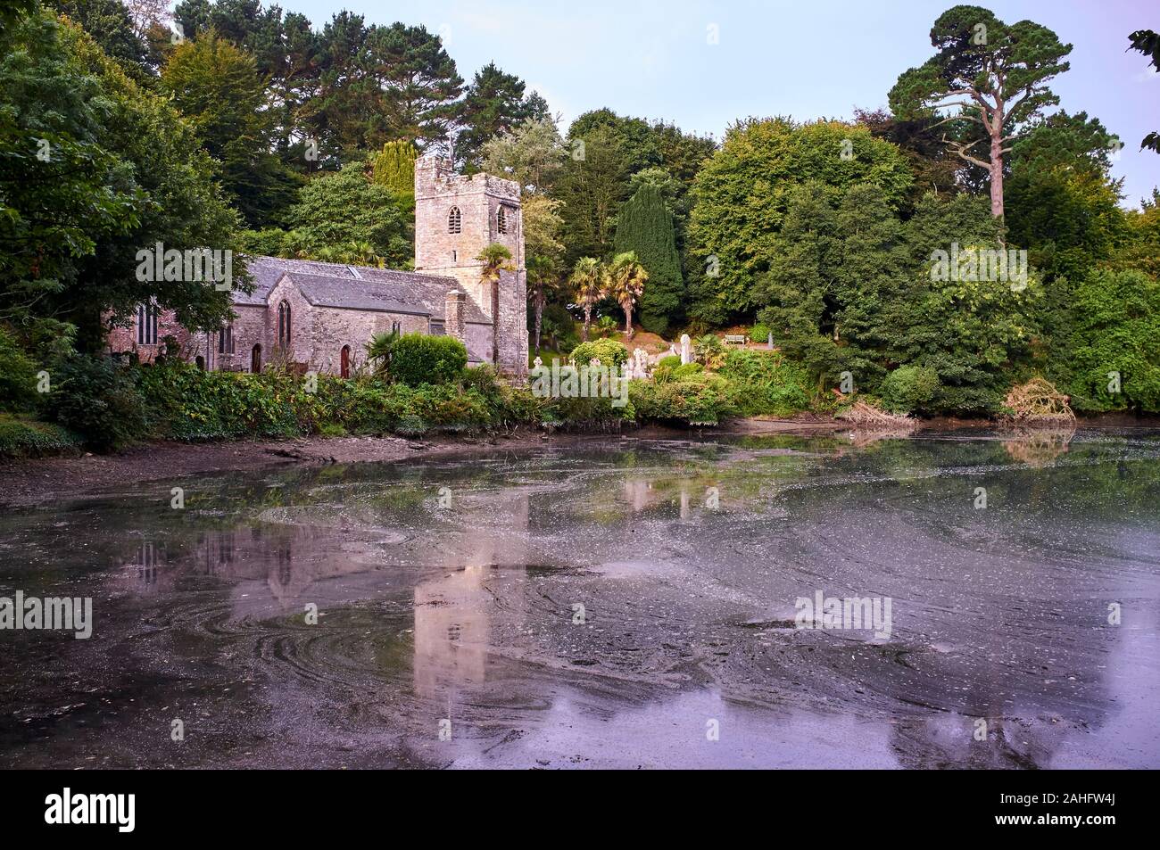 St nur im Roseland Kirche Cornish Kirche, Cornwall, England Stockfoto