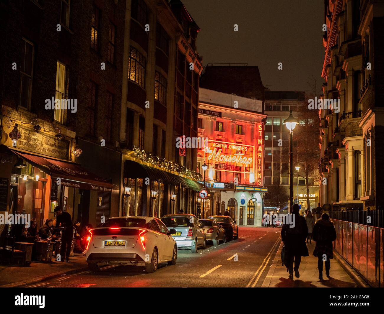 Blick auf das St Martins Theater mit der Mousetrap, London. Stockfoto