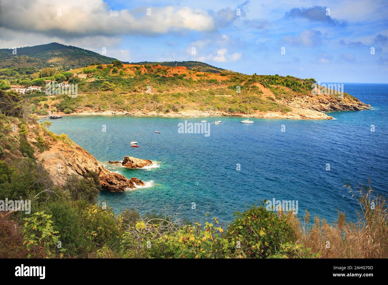 Barbarossa Beach in der Nähe von Porto Azzuro, Insel Elba, Italien Stockfoto