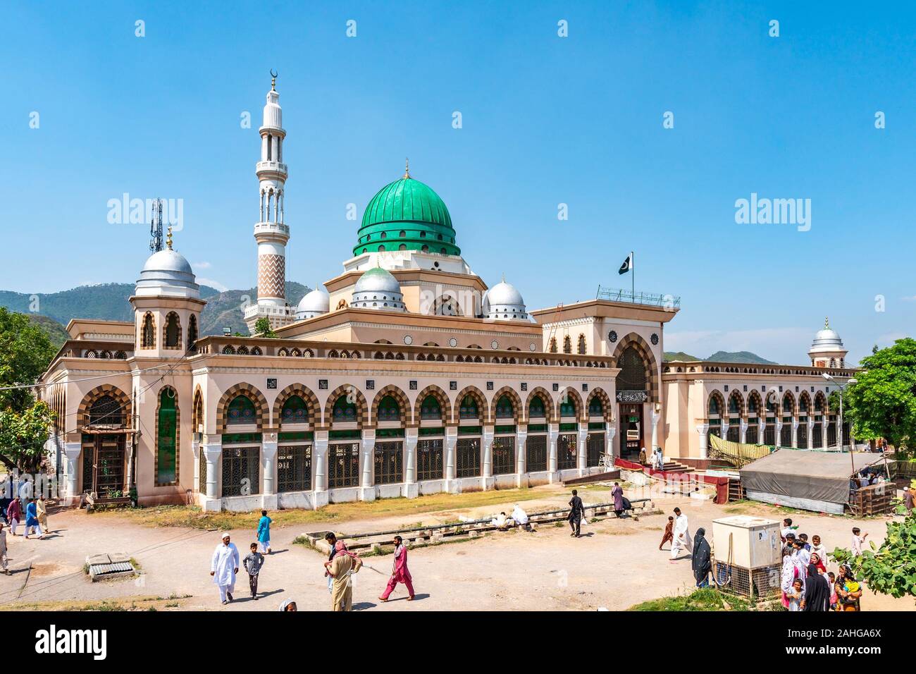 Islamabad Hazrat Bari Imam Sarkar Schrein malerischen Atemberaubenden Blick auf einem sonnigen blauen Himmel Tag Stockfoto