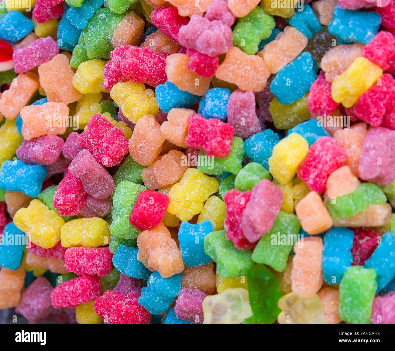 Candy jello, hell, farbig sortiert Farbige gelee Bonbons Stockfoto