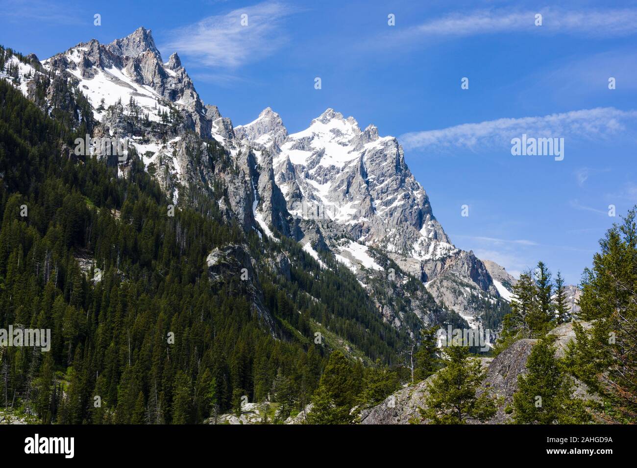 Dom Gruppe (Tweewinot Mnt, Grand Teton, Mt Owen), Grand Teton National Park, Wyoming, USA Stockfoto