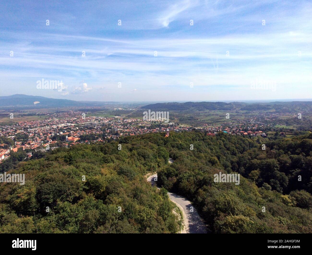 Samobor Hügel drone Footage Stockfoto