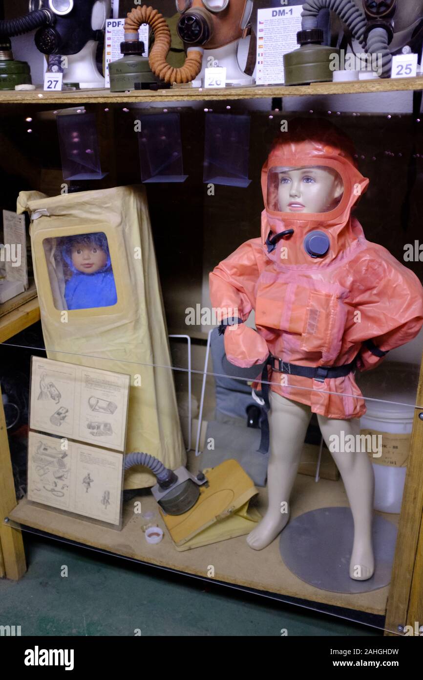 Mannequin wird an der Nuklearen Bunker Museum in Prag, Tschechien (Tschechische Republik) - eine alte sowjetische Bunker für Zivilisten aus dem Kalten Krieg. Stockfoto