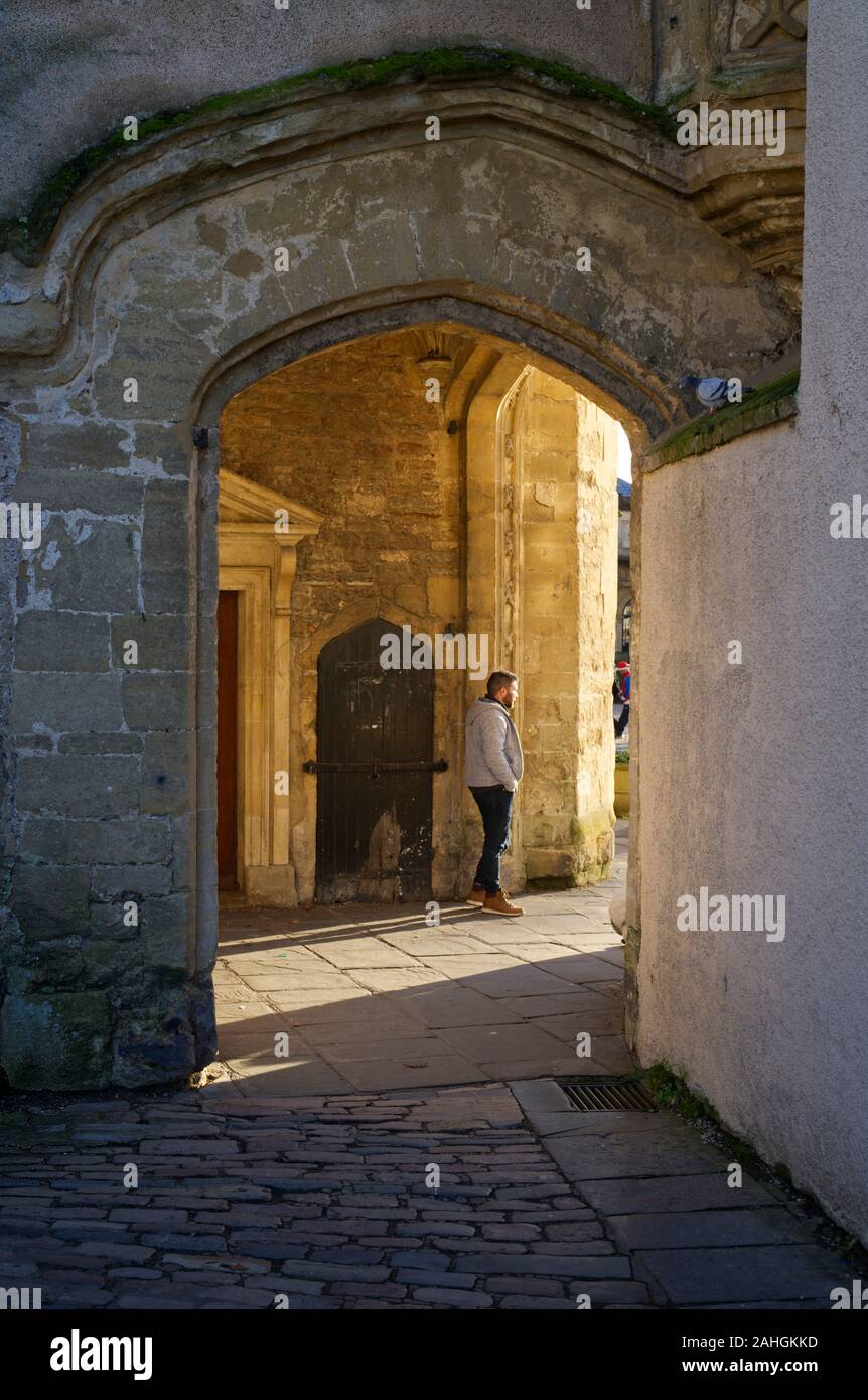 Besucher posieren für ein Foto im Auge des Bishops am Weihnachtstag Stockfoto