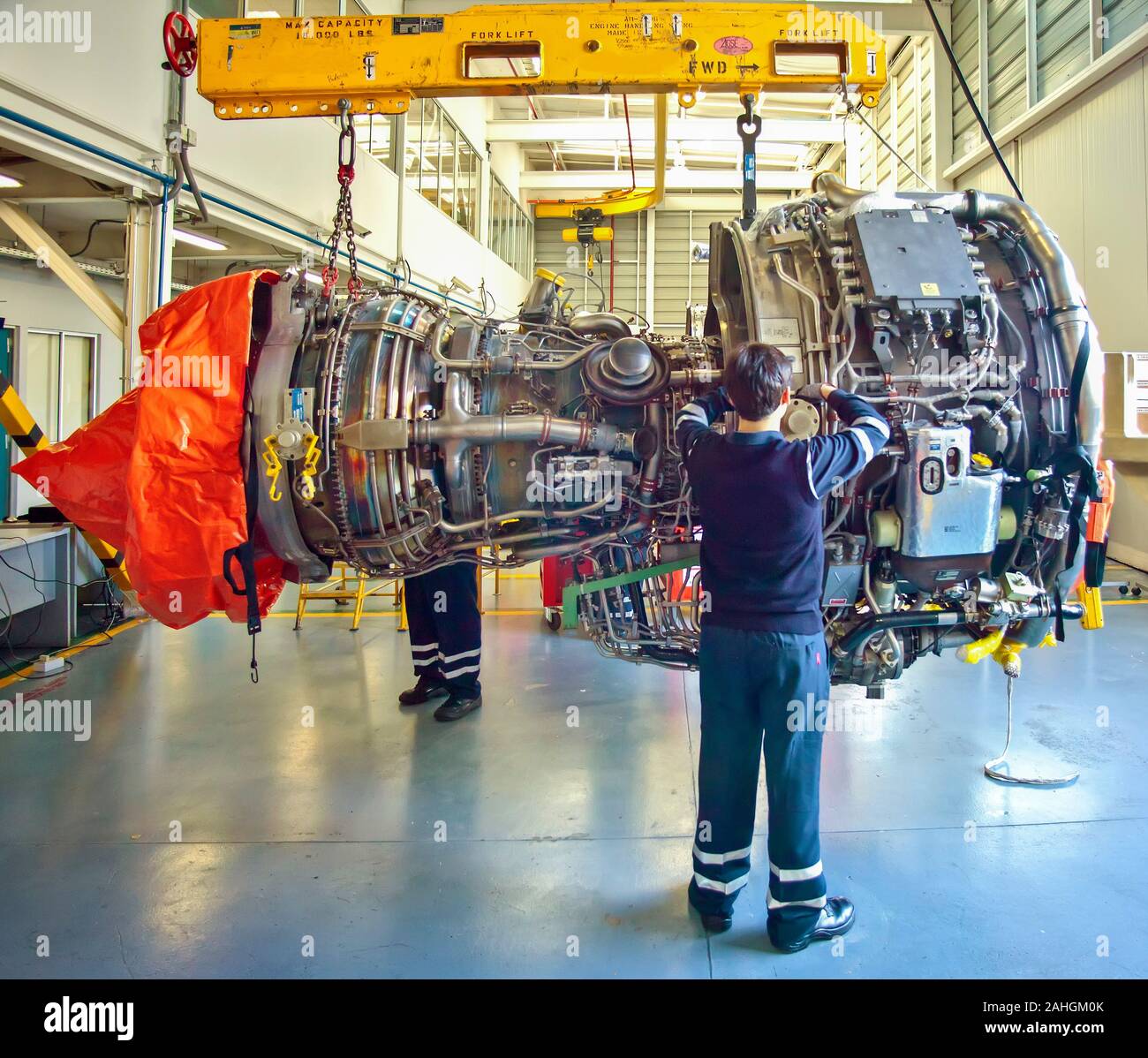 Flugzeug Instandhaltung Stockfoto