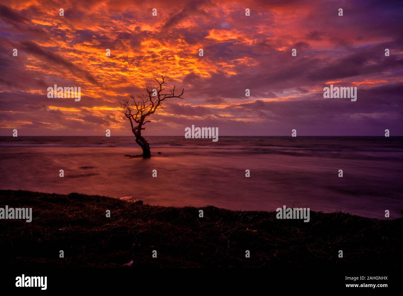 Lebendige Farben von einem Sonnenaufgang in den Florida Keys Stockfoto