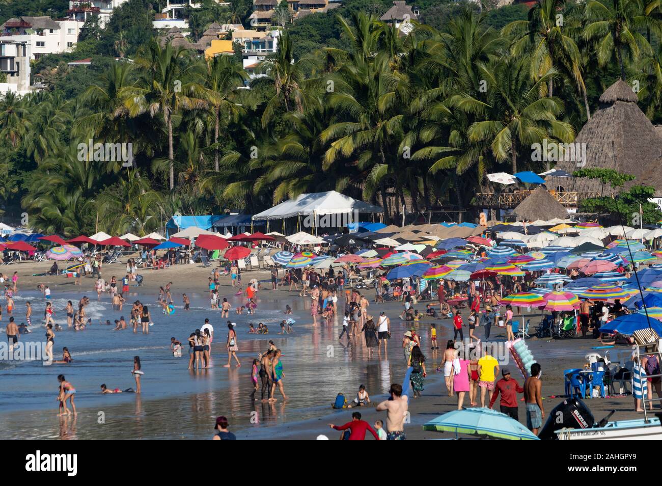 Die strandszene in Sayulita, Riviera Nayarit, Mexiko Stockfoto