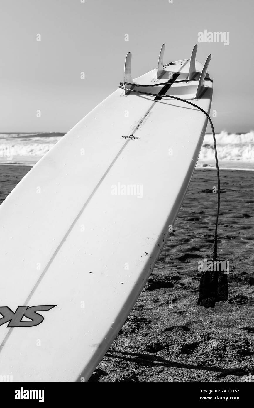 Surfboard im OCean Beach Stockfoto
