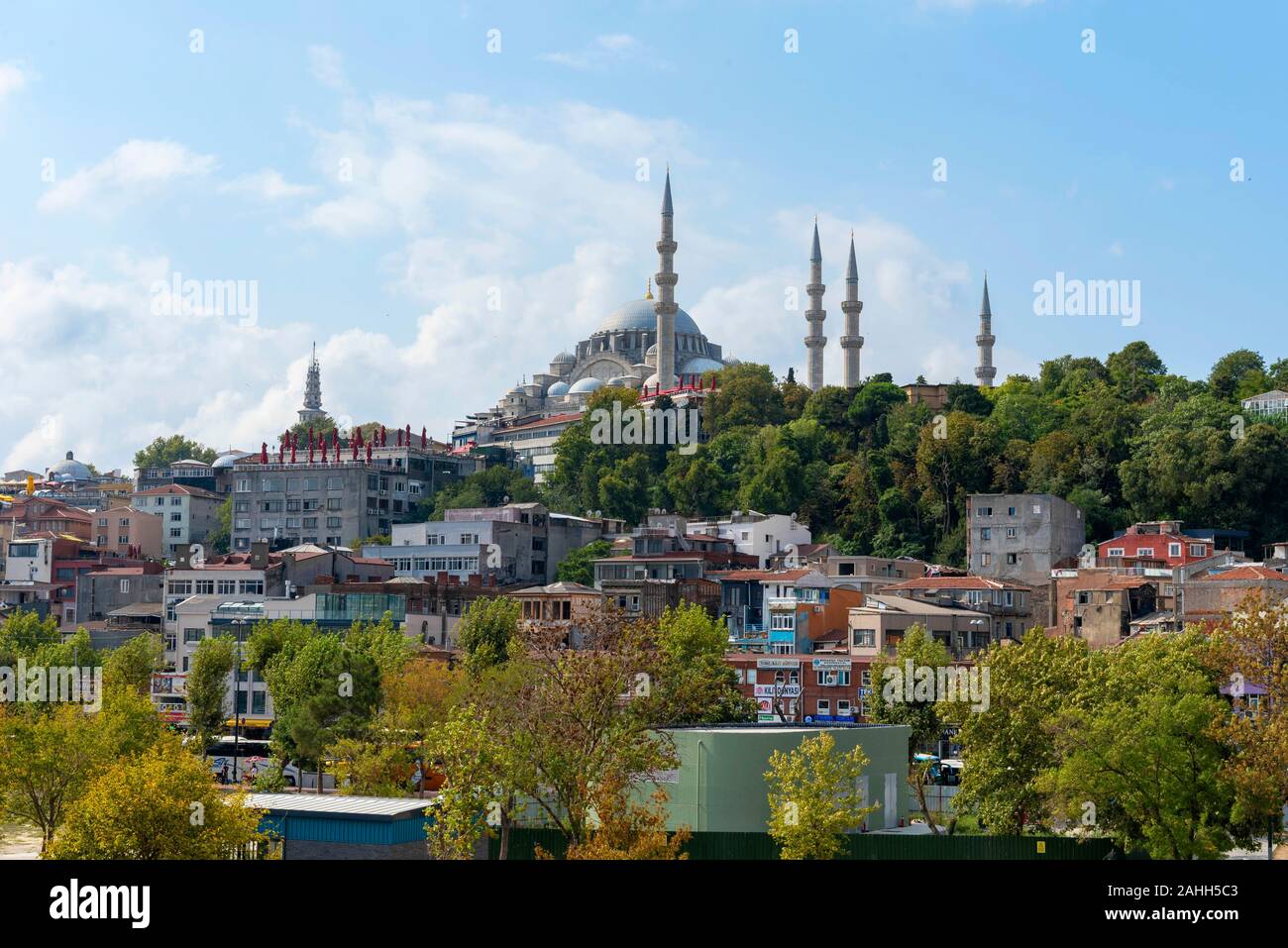 Blick auf die historische Suleiman Moschee Terrasse, Stockfoto