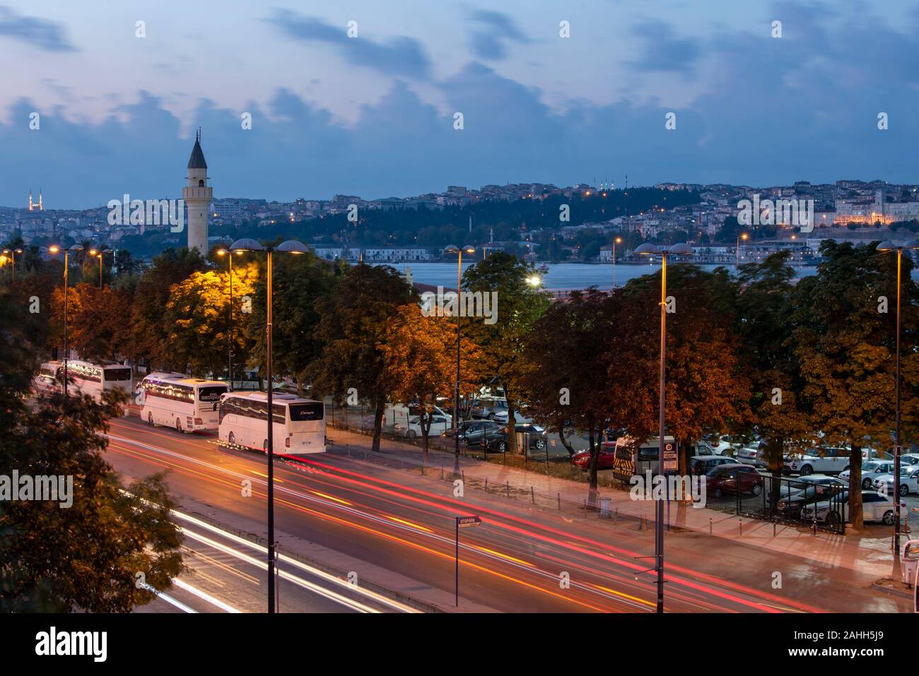 Licht Trail im Grand Bazar. Die beyoğlu und Fatih Bezirke auf der europäischen Seite von Istanbul. Stockfoto