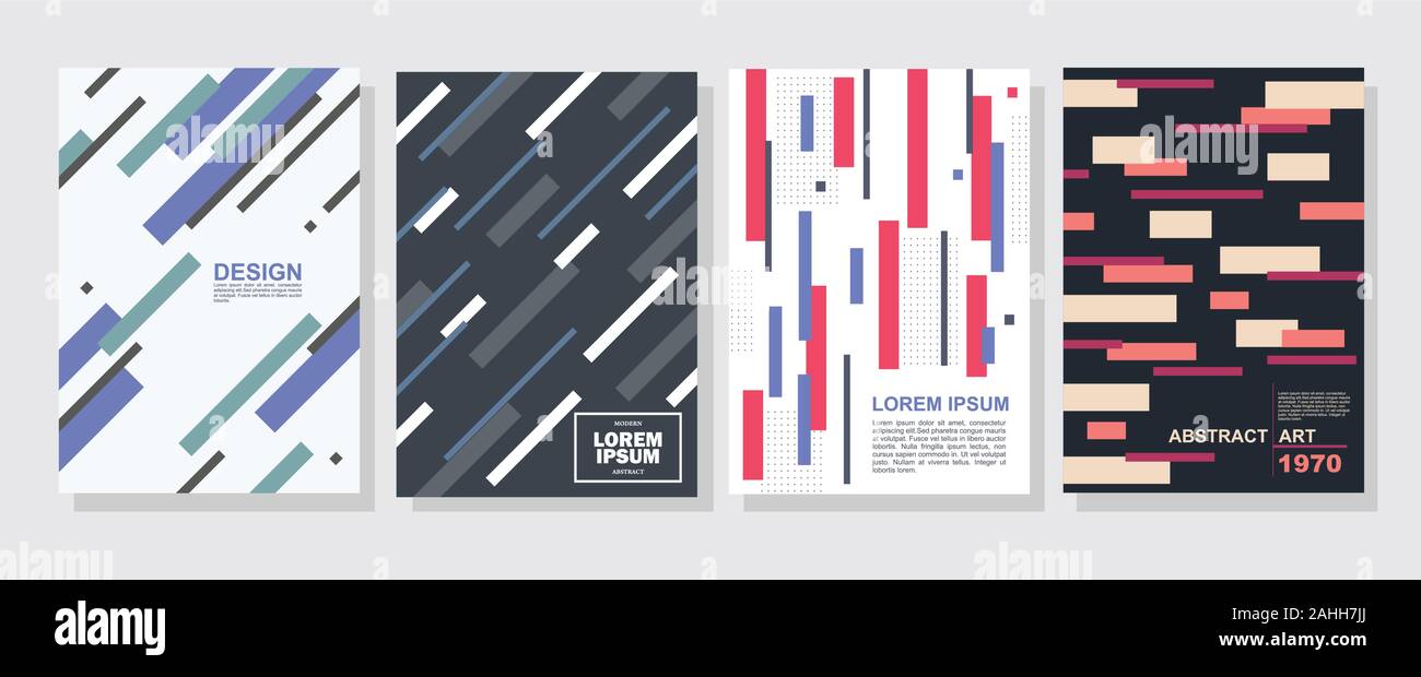 Plakat Vorlagen mit abstrakten Formen. Material, einfaches und modernes Design. Kunst für eine 4 deckt, Flyer, Banner, dekoriert, Broschüre und Poster. Stock Vektor
