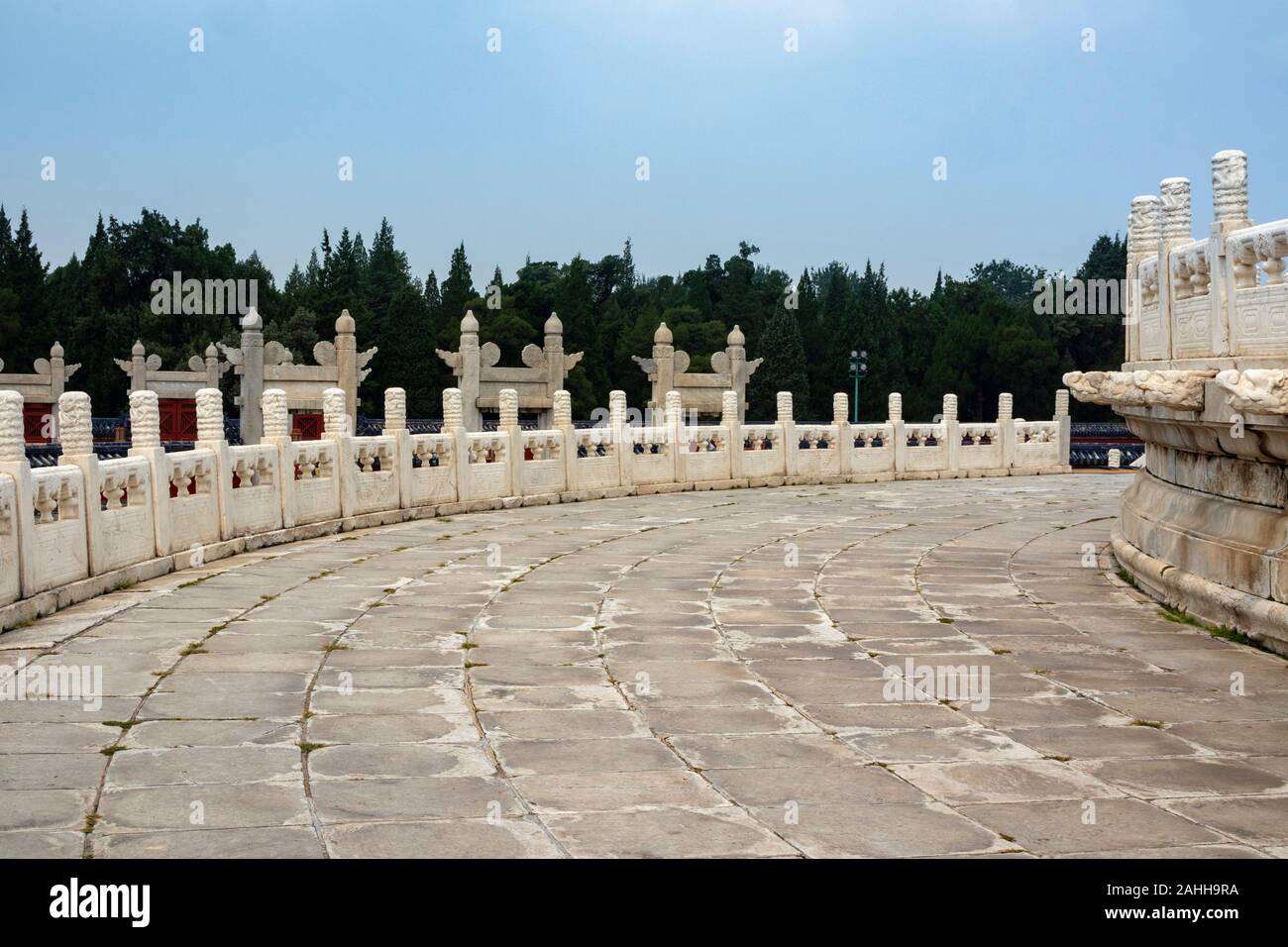 Steinterrasse, Die Kaiserlichen Gewölbe des Himmels, der Tempel des Himmels, Peking, China Stockfoto