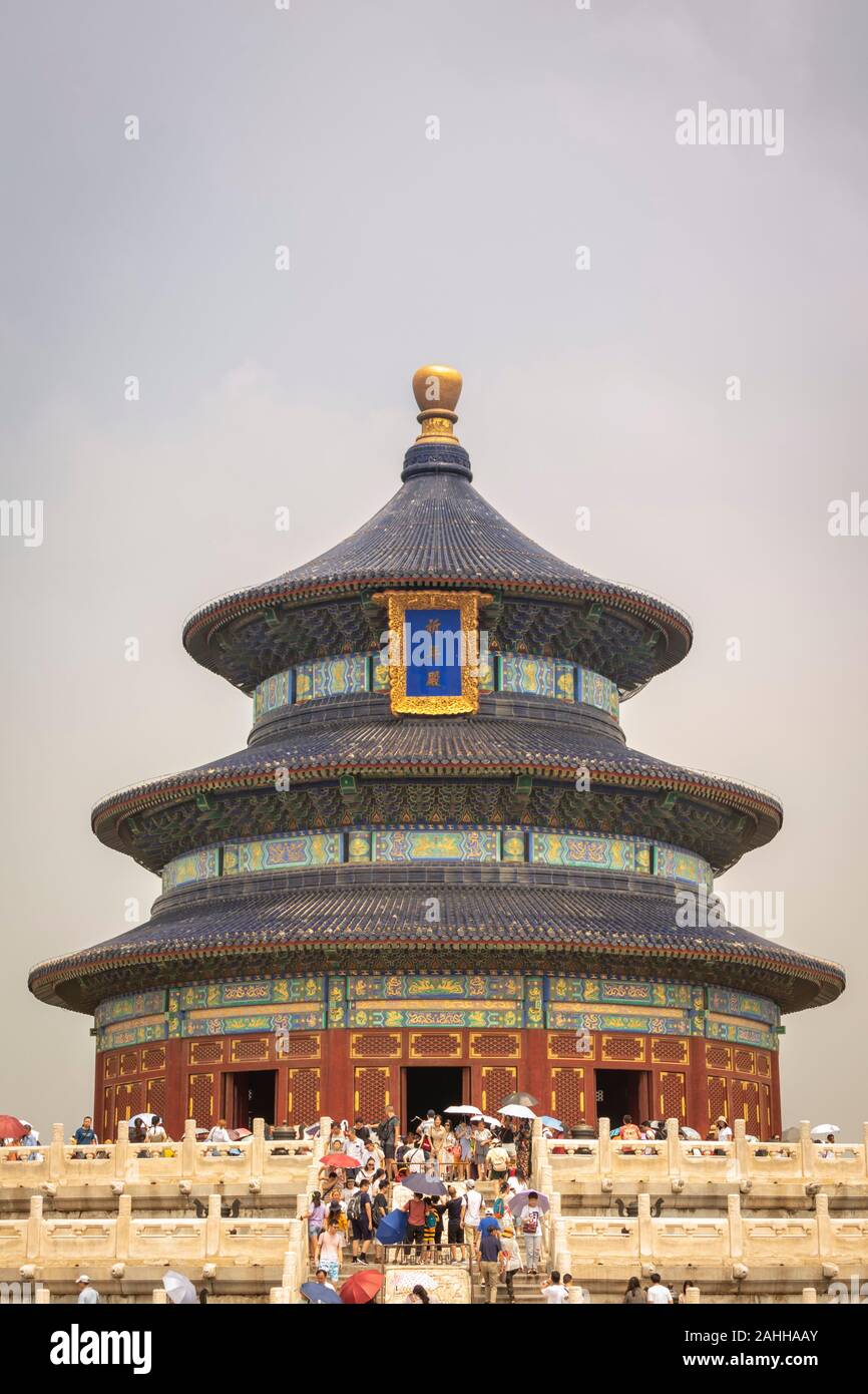 Die "Halle des Gebetes für eine gute Ernte, der Tempel des Himmels, Peking, China Stockfoto