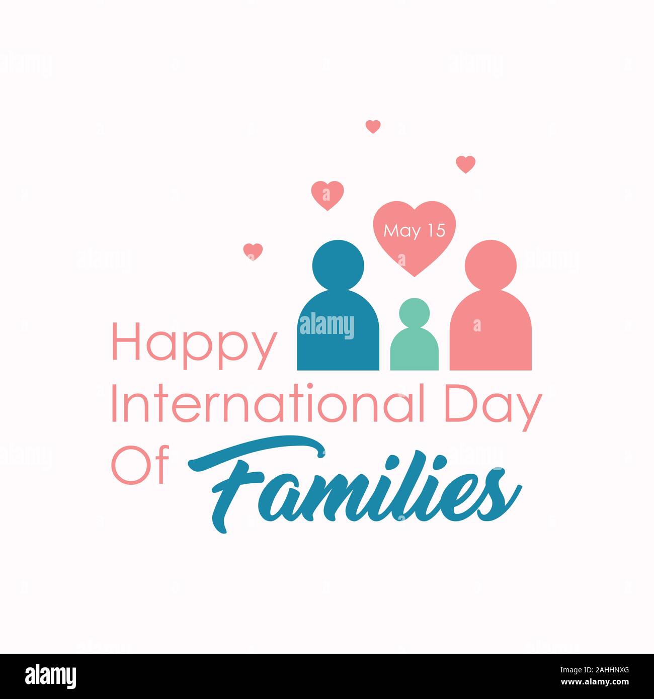 Flache Bauweise der Internationale Tag der Familien. Design schreiben Emblem internationale Tag der Familien. Vector Illustration EPS 8 EPS. 10 Stock Vektor