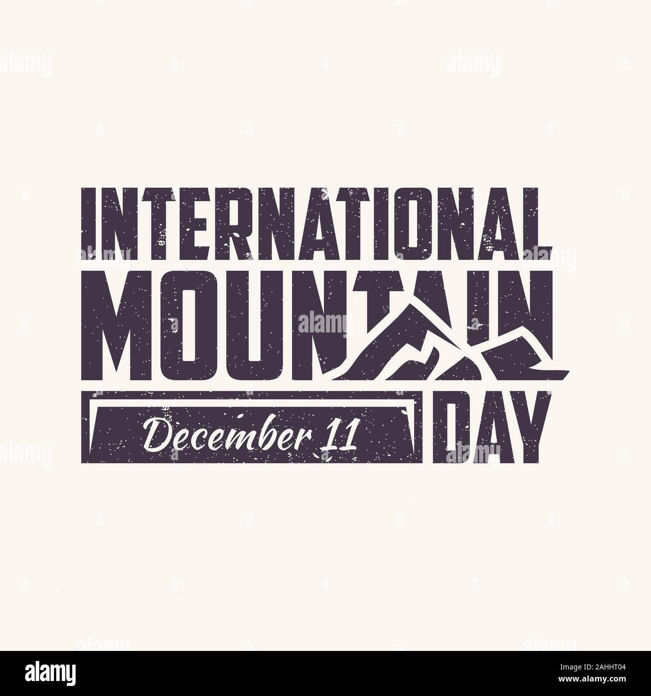 Brief International Mountain Day mit Berg Grafik. Geeignet für Grußkarte, Poster und Banner. Vector Illustration EPS 8 EPS. 10 Stock Vektor