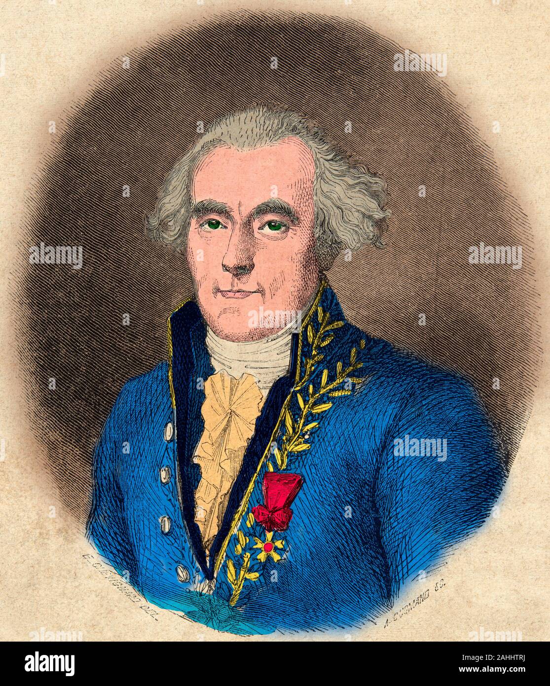 Gravur, Porträt des Marquis Pierre Simon de Laplace (1749 - 1827), Mathematiker, Astronom, Physiker und französische Politiker Stockfoto Gravur, Porträt des Marquis Pierre Simon de Laplace (1749 - 1827), Mathematiker, Astronom, Physiker und französische Politiker Stockfoto