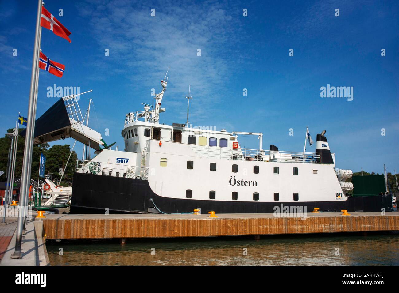 Öffentliche Fähre von Nagu Hafen oder Rethymnon Insel in Väståboland in Pargas, seili Insel im Südwesten Finnland Turku Archipel. Der Archipel ring r Stockfoto