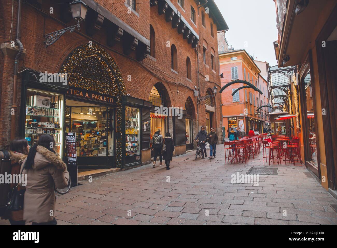 Das historische Zentrum von Bologna Stockfoto