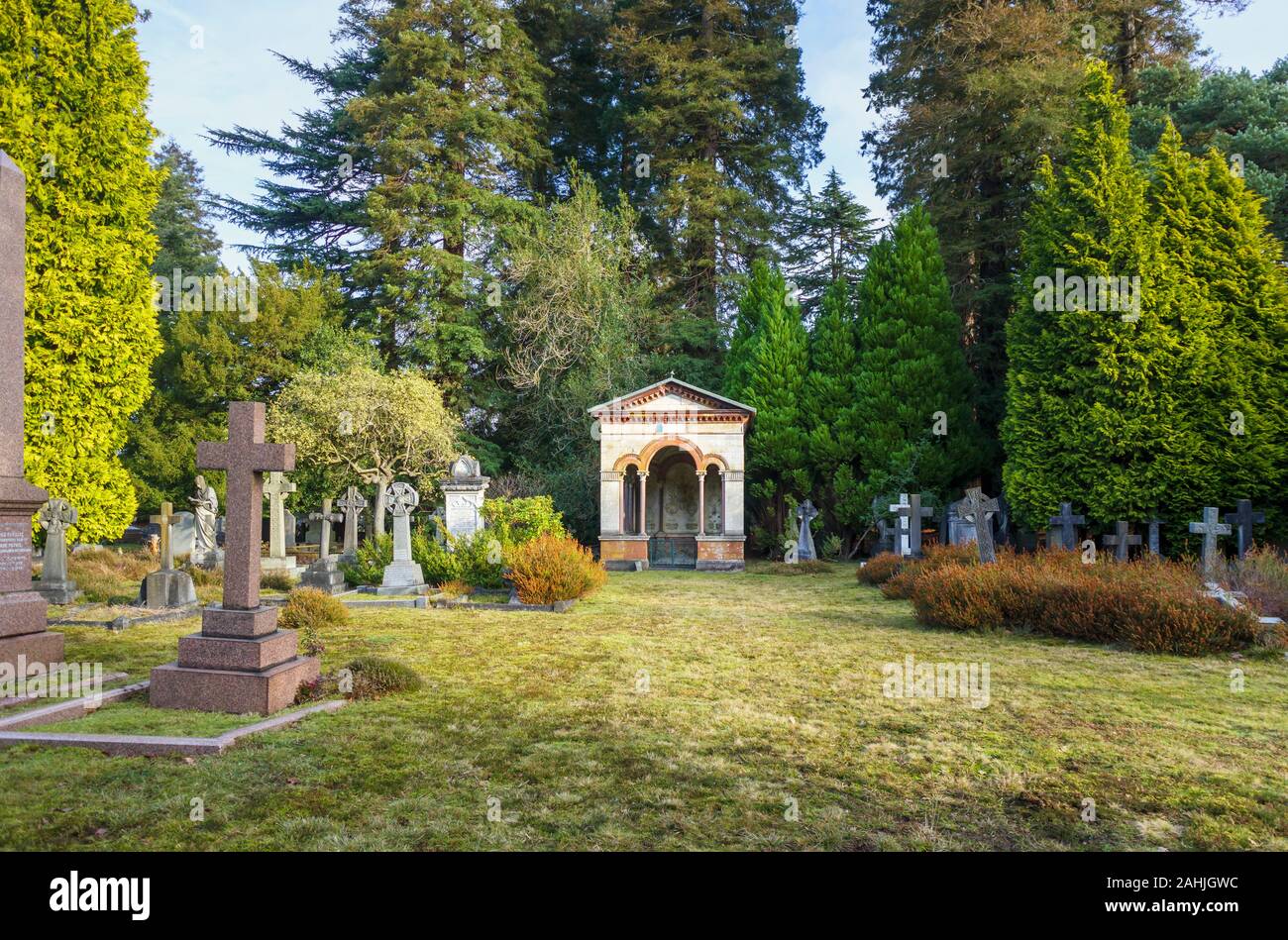 Mausoleum von Sir William Richard Drake im Süden Friedhof, Brookwood Friedhof, Friedhof verblasst, Brookwood, in der Nähe von Woking, Surrey, Südosten, England, Grossbritannien Stockfoto