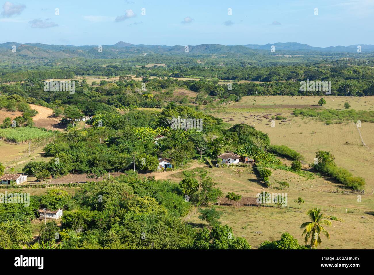 Valle de los Ingenios (Tal der Zuckermühlen) in Kuba, das beliebte Ausflugsziel und eine große Zuckerrohr angebaut. Stockfoto
