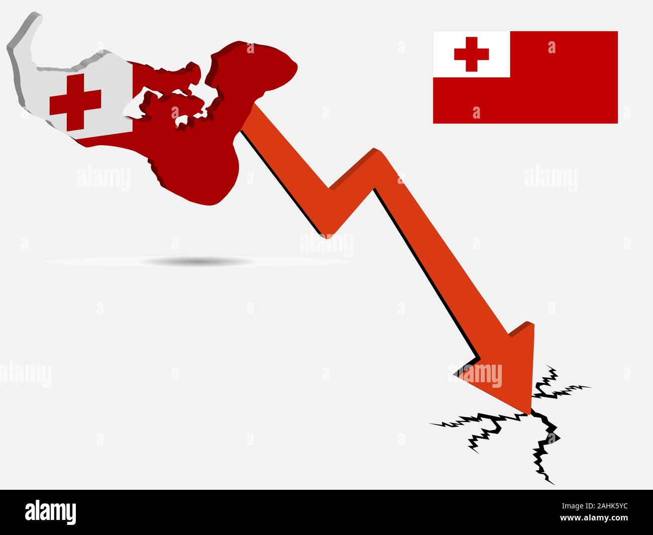 Tonga Wirtschaftskrise Vektor Illustration EPS 10 Stock Vektor
