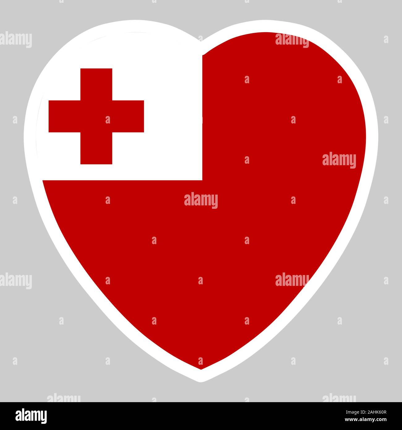 Tonga Flagge in Herzform Vektor-Illustration eps 10 Stock Vektor