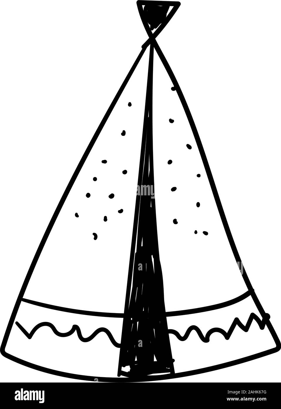 Wigwam isoliert auf einem weißen Hintergrund. Zelt Eskimos. Camping Gehäuse. Stock Vektor