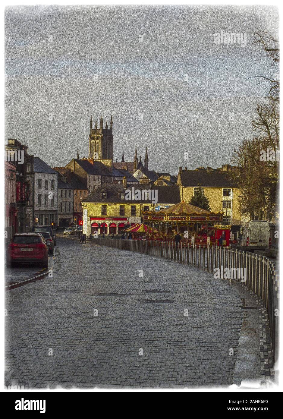 Bild von einer Straße in der Stadt Kilkenny in Irland. Stockfoto