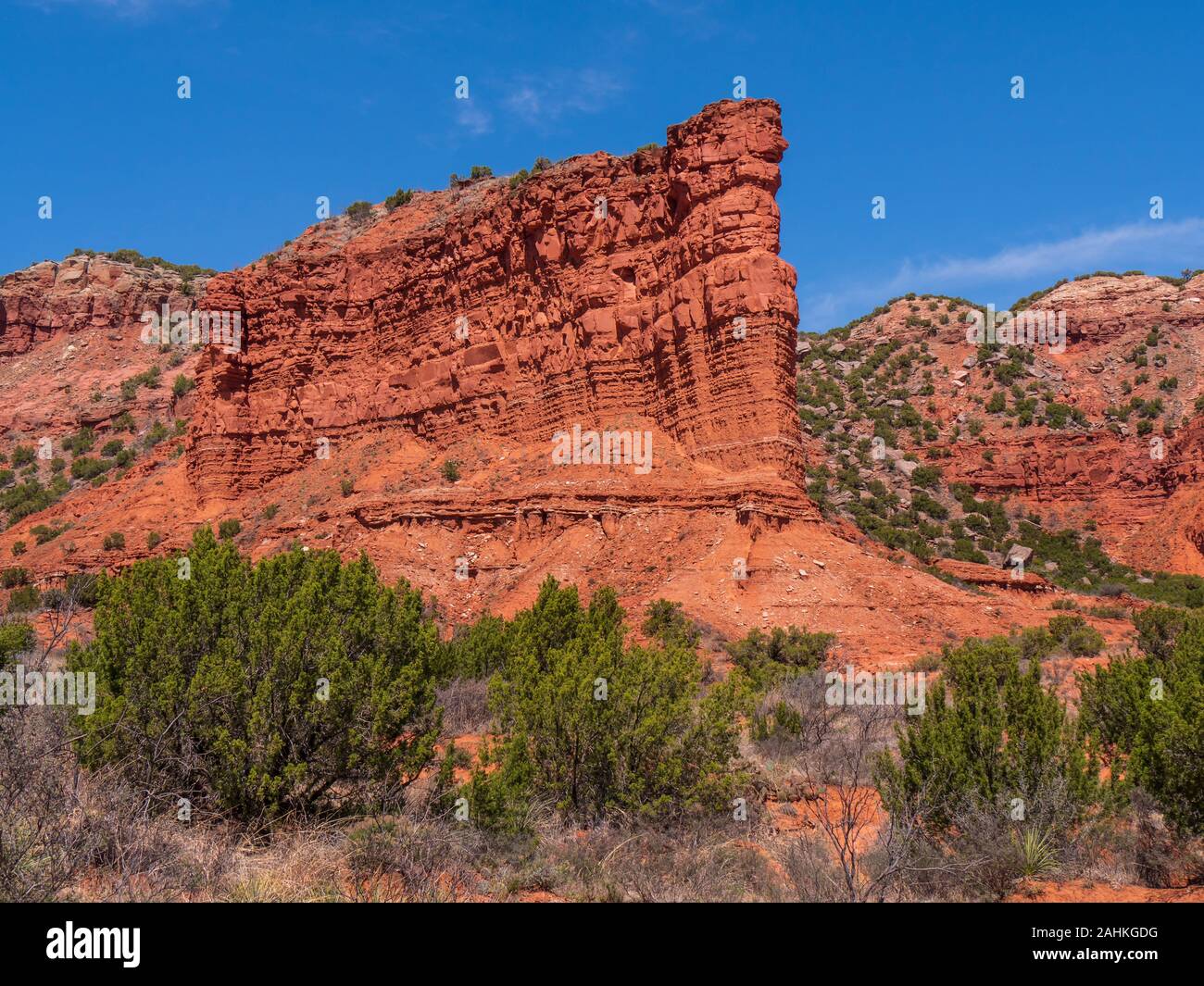 Canyon Wände, Upper South Prong Trail, Caprock Canyons State Park, Quitaque, Texas. Stockfoto