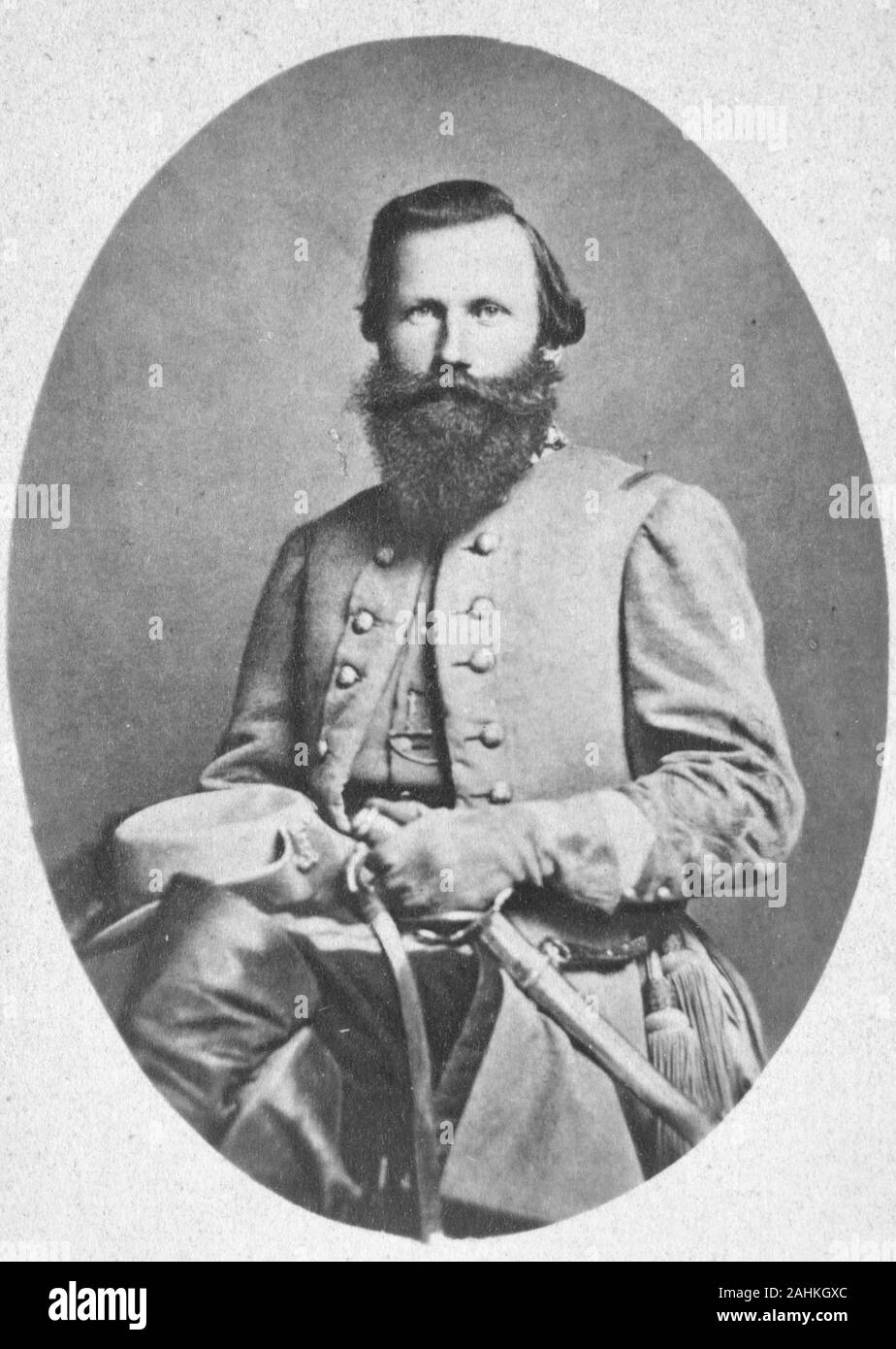 Allgemeine Jeb Stuart in Uniform. James Ewell Brown "Jeb" Stuart (1833 - 1864) United States Army Officer und Confederate States Army general während des Amerikanischen Bürgerkriegs Stockfoto