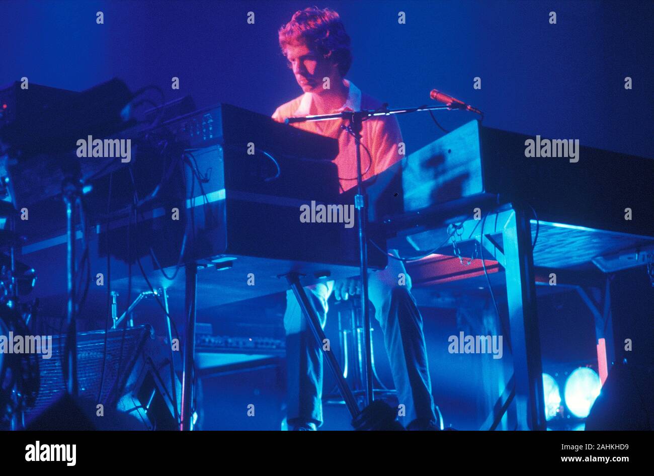 Tony Banks von Genesis. Abacab tour Konzert in München Olympiahalle 1981 Stockfoto