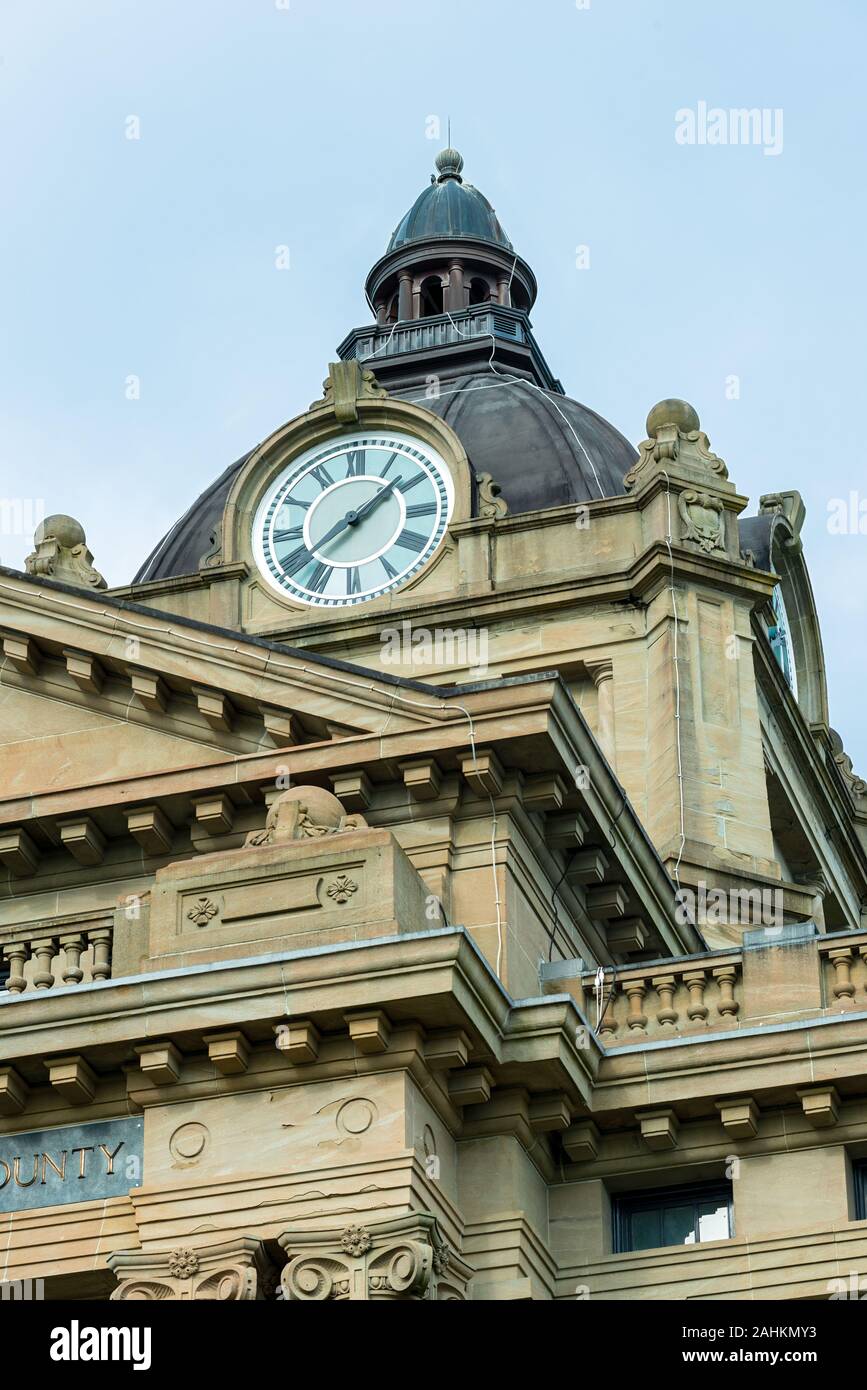 Montesano, Washington - Oktober 29, 2014: Der Uhrturm auf dem Grauen Harbor County Courthouse Stockfoto