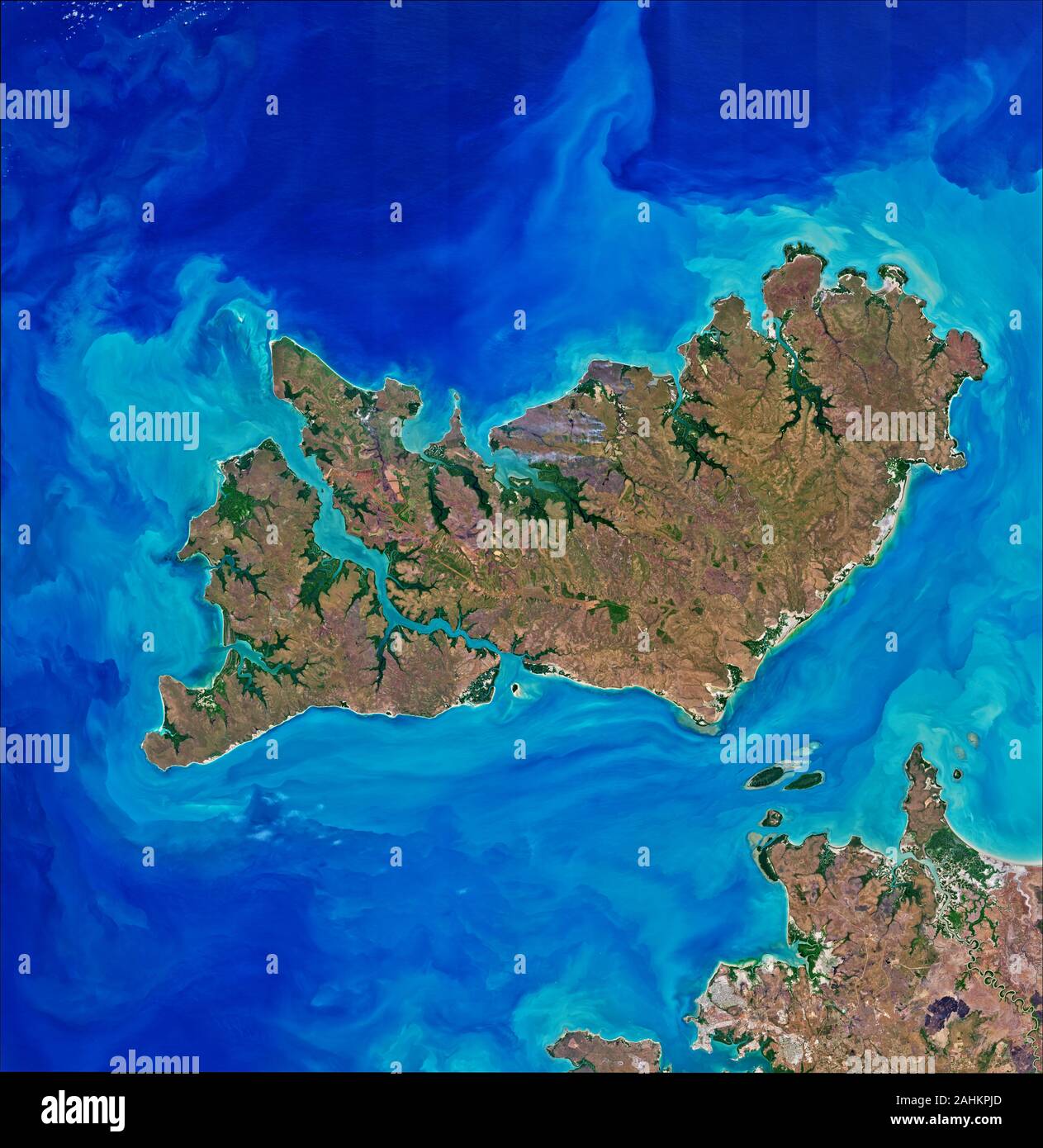Antenne des Tiwi Inseln - Bathurst und Melville aus Nord Australien Stockfoto