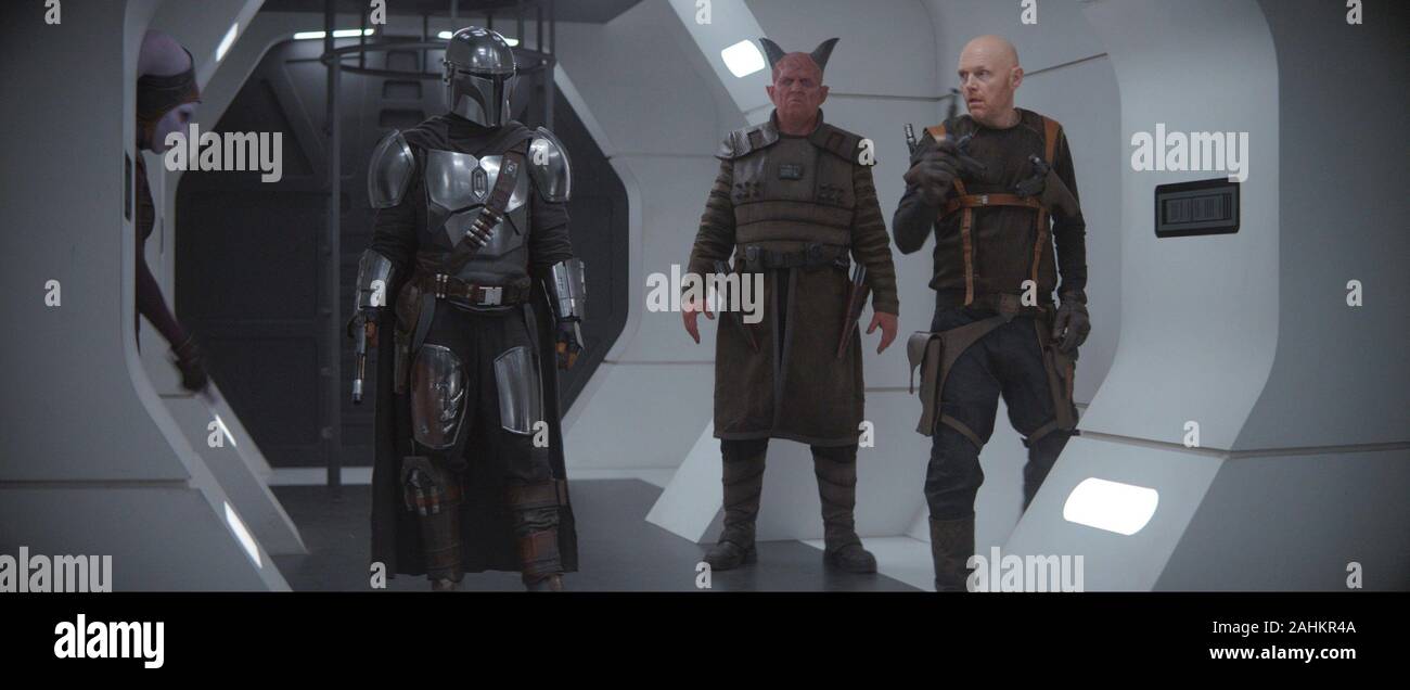 Die MANDALORIANER, von links Pedro Pascal (wie die mandalorianer), Clancy Brown, Bill Burr