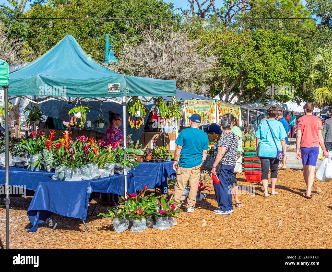 Die Englewood Farmers Market ein Open-Air-Markt in Englewood, Florida Stockfoto