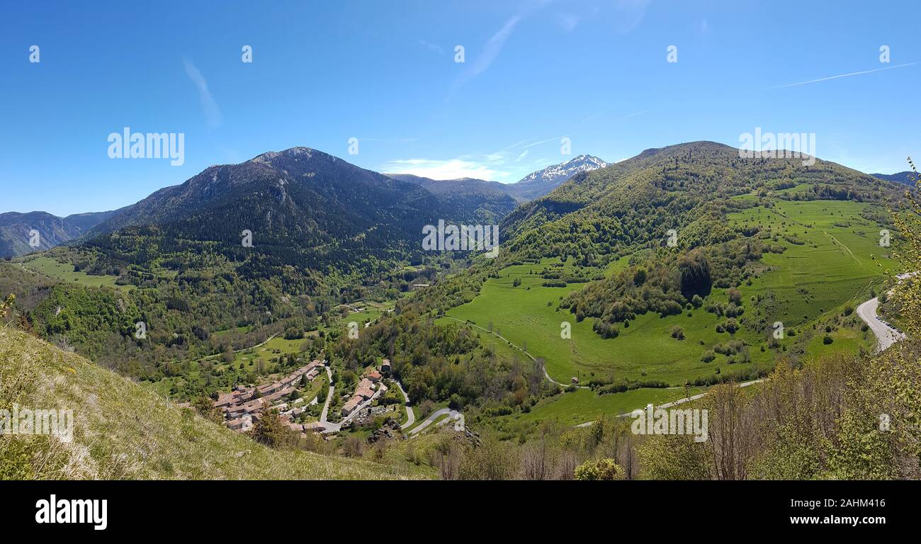 Nähe von Montsegur in den Ausläufern der Pyrenäen Stockfoto