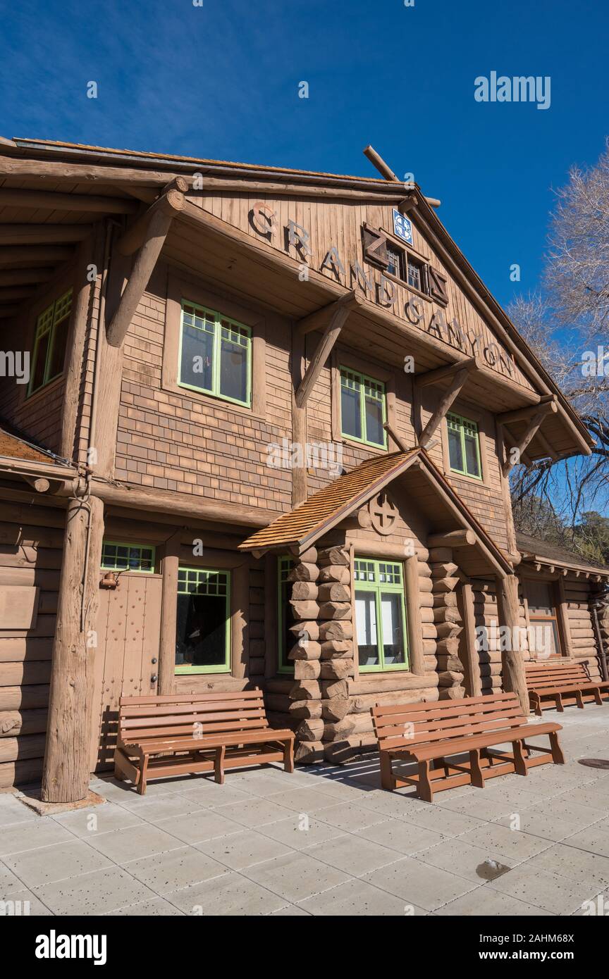 Grand Canyon Village Bahnhof Stockfoto