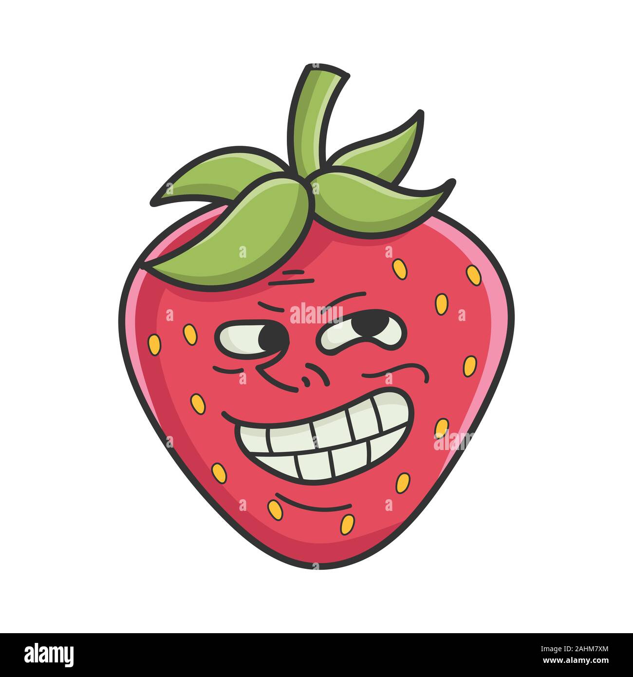 Trolling meme Erdbeere Obst Symbol cartoon isoliert auf weißem Stock Vektor