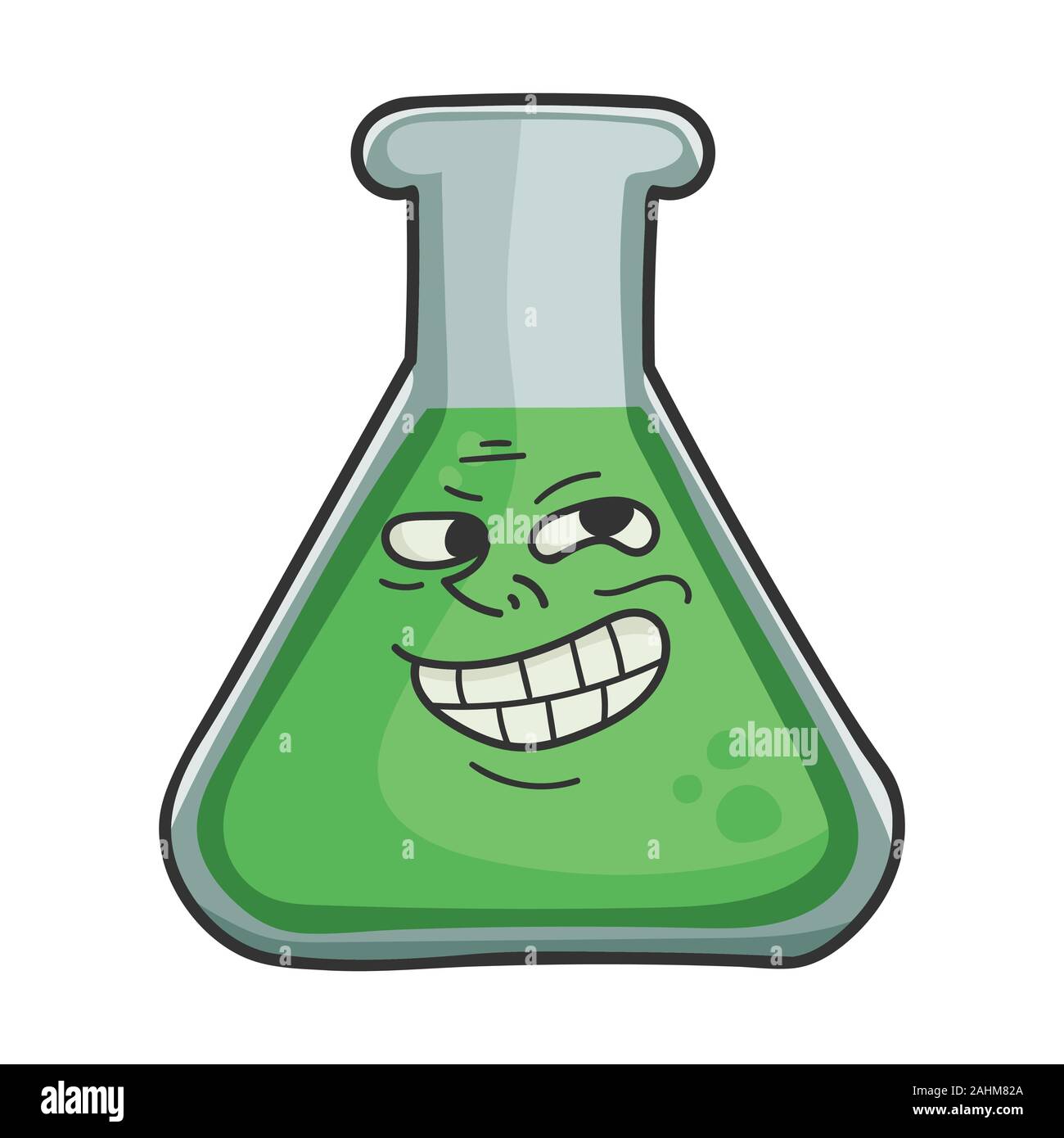 Trolling meme Wissenschaft Reagenzglas cartoon isoliert auf weißem Stock Vektor